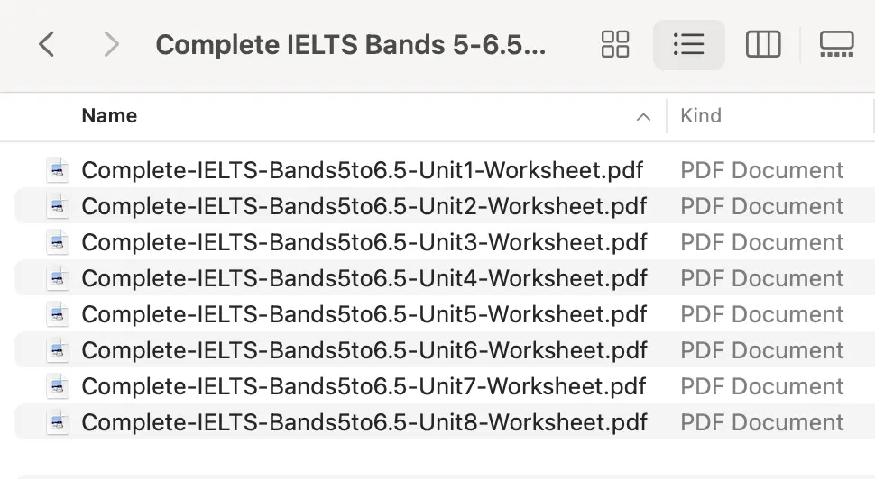 Complete IELTS Band 5-6.5 Worksheet Free Download